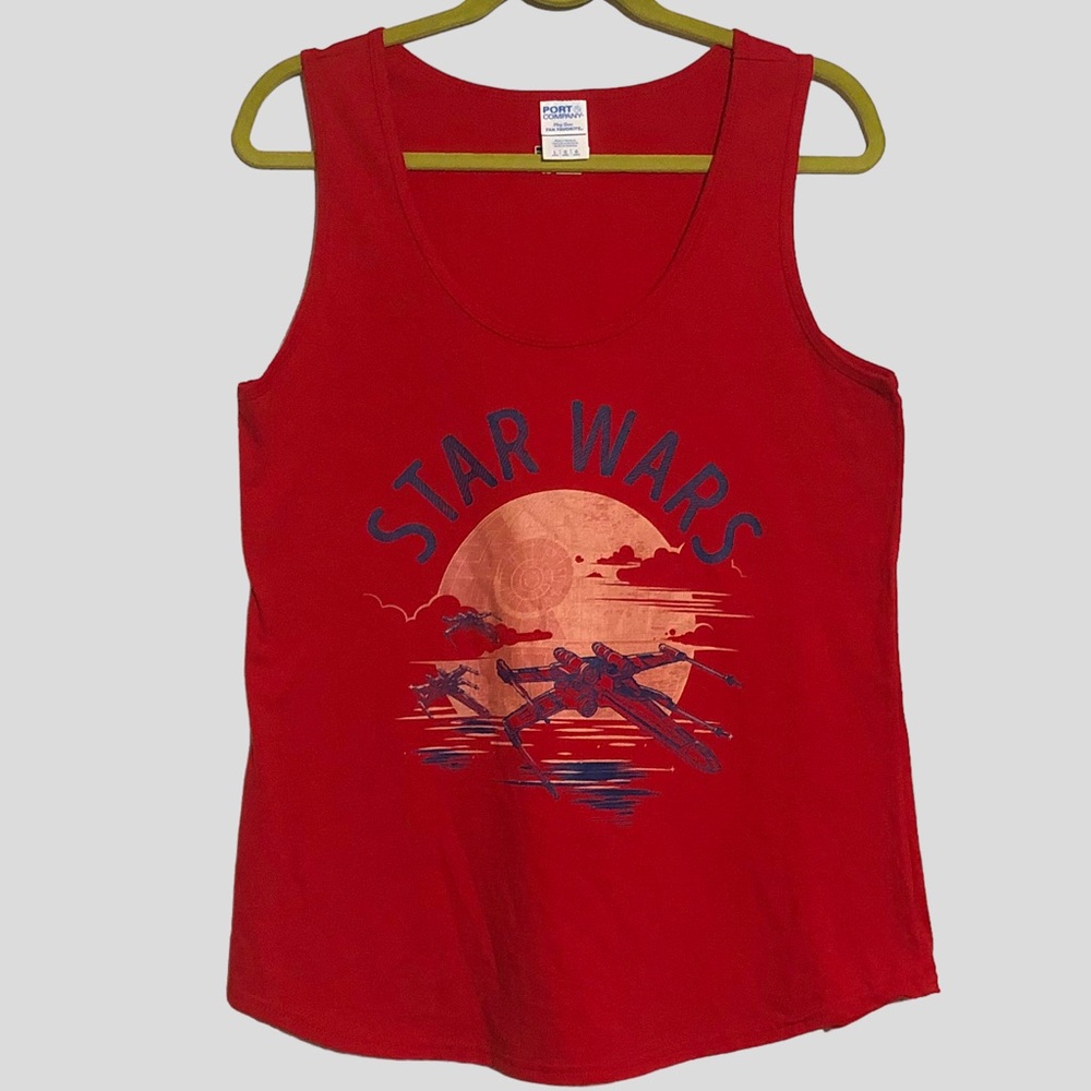 Star Wars Red Tank Top with Orange and Navy Graphic